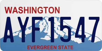 WA license plate AYF1547