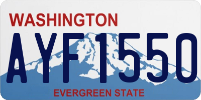 WA license plate AYF1550