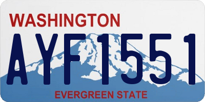 WA license plate AYF1551