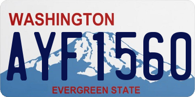 WA license plate AYF1560