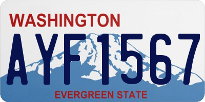 WA license plate AYF1567