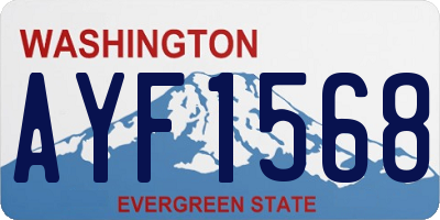 WA license plate AYF1568