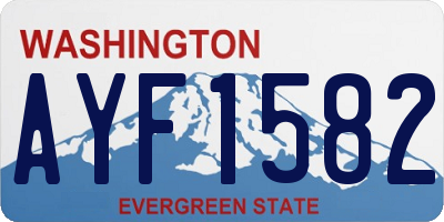 WA license plate AYF1582