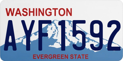 WA license plate AYF1592
