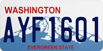 WA license plate AYF1601
