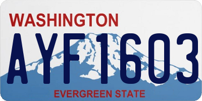 WA license plate AYF1603
