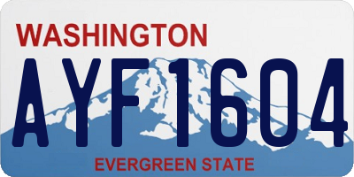 WA license plate AYF1604