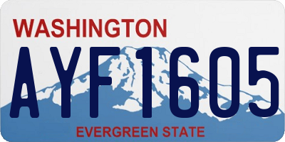 WA license plate AYF1605