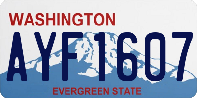 WA license plate AYF1607