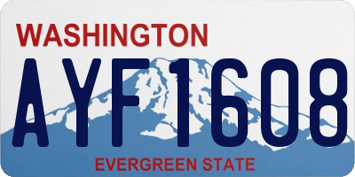 WA license plate AYF1608