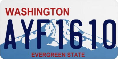 WA license plate AYF1610