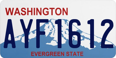 WA license plate AYF1612
