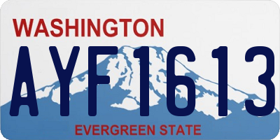 WA license plate AYF1613