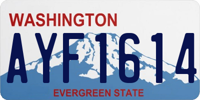 WA license plate AYF1614