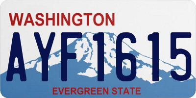 WA license plate AYF1615