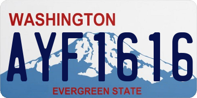 WA license plate AYF1616