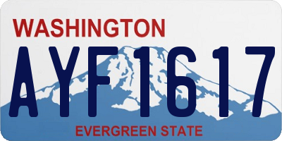 WA license plate AYF1617