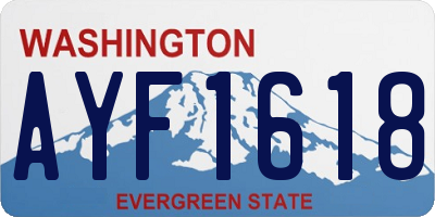 WA license plate AYF1618