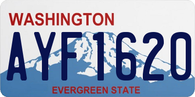 WA license plate AYF1620