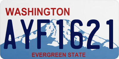 WA license plate AYF1621