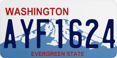 WA license plate AYF1624