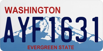 WA license plate AYF1631