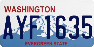WA license plate AYF1635