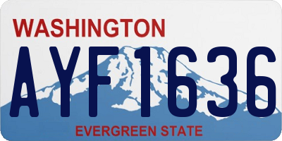 WA license plate AYF1636