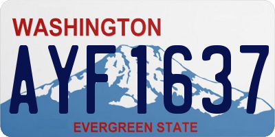 WA license plate AYF1637