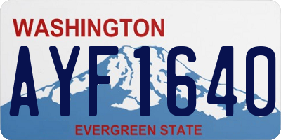 WA license plate AYF1640
