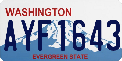WA license plate AYF1643