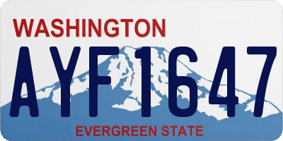 WA license plate AYF1647