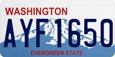 WA license plate AYF1650