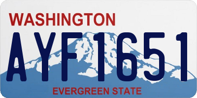 WA license plate AYF1651