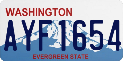 WA license plate AYF1654
