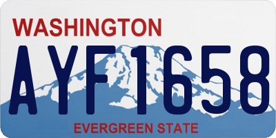 WA license plate AYF1658