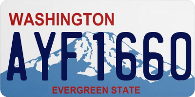 WA license plate AYF1660