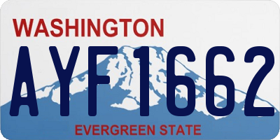 WA license plate AYF1662