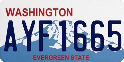 WA license plate AYF1665