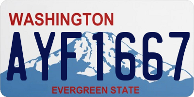 WA license plate AYF1667