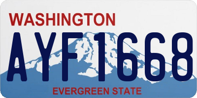 WA license plate AYF1668
