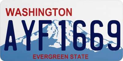 WA license plate AYF1669