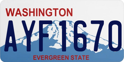 WA license plate AYF1670
