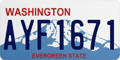 WA license plate AYF1671