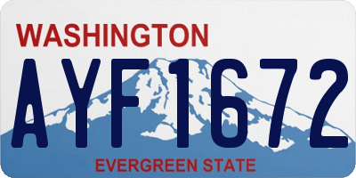 WA license plate AYF1672