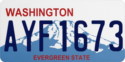 WA license plate AYF1673