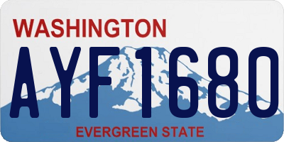 WA license plate AYF1680