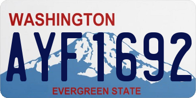 WA license plate AYF1692