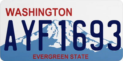 WA license plate AYF1693