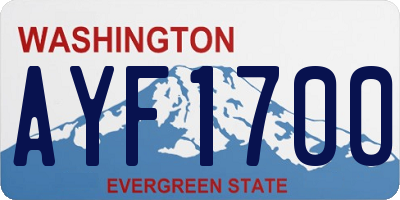 WA license plate AYF1700